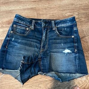 Denim short shorts